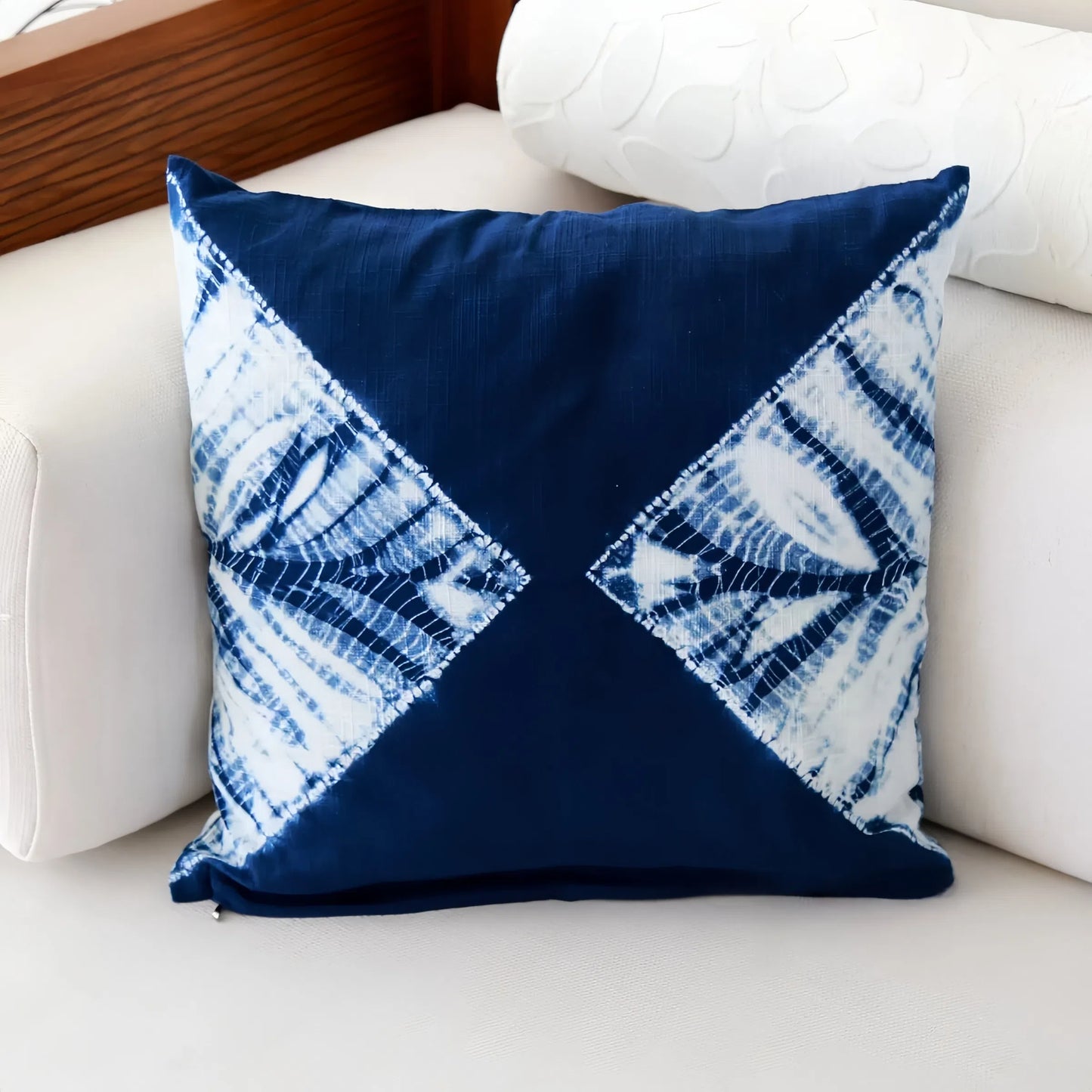 Handmade Indigo Plant-Dyed Pillow Cover