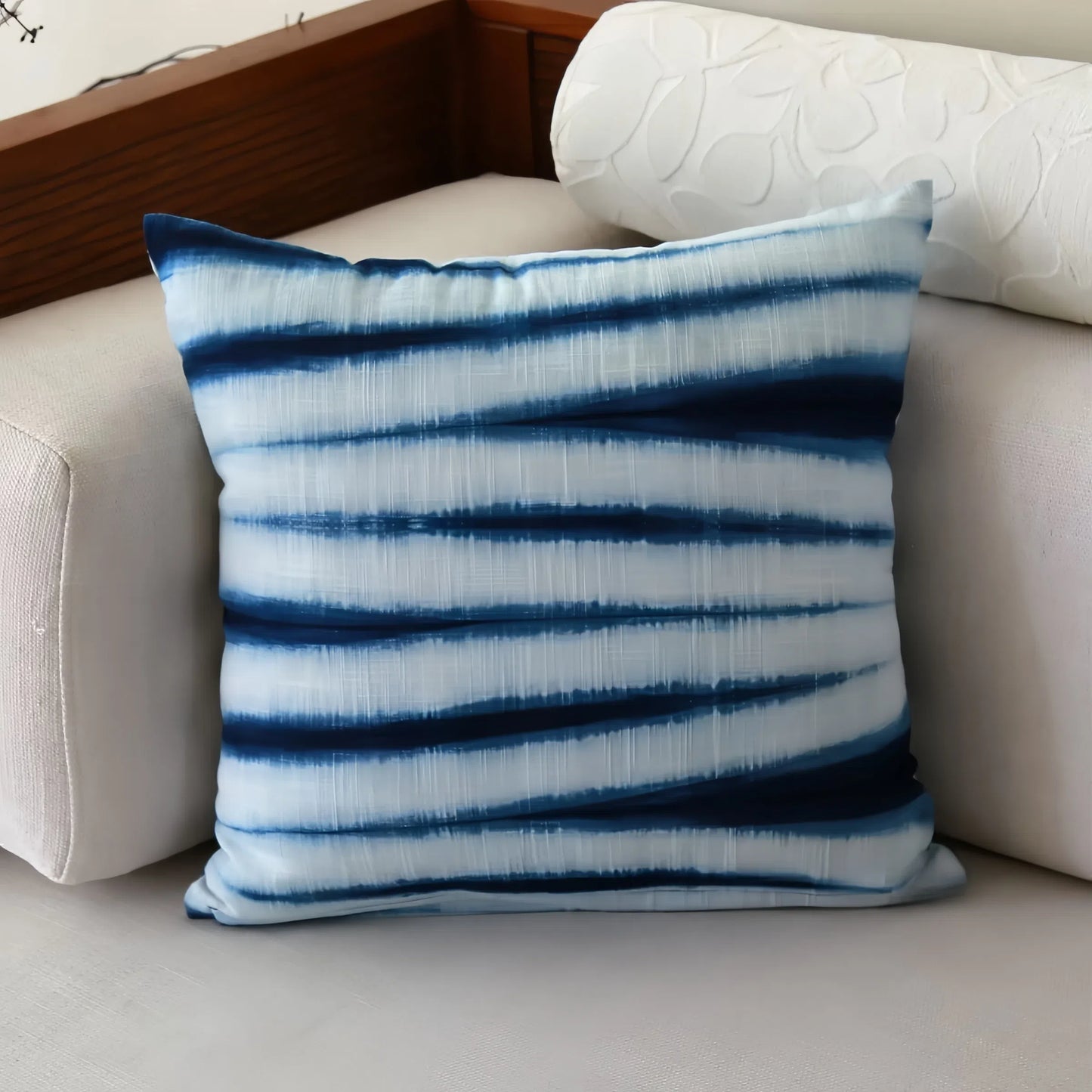 Handmade Indigo Plant-Dyed Pillow Cover