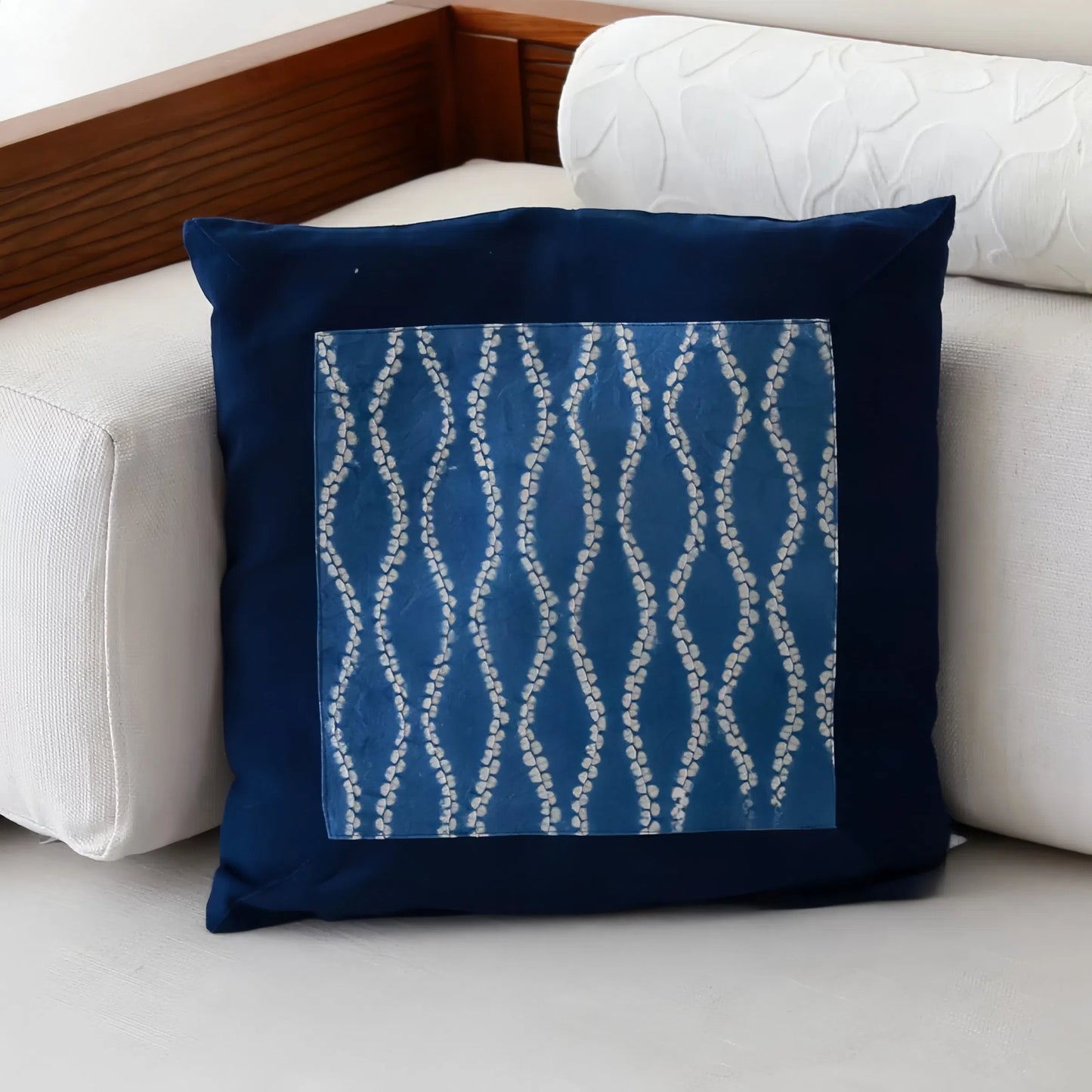 Handmade Indigo Plant-Dyed Pillow Cover