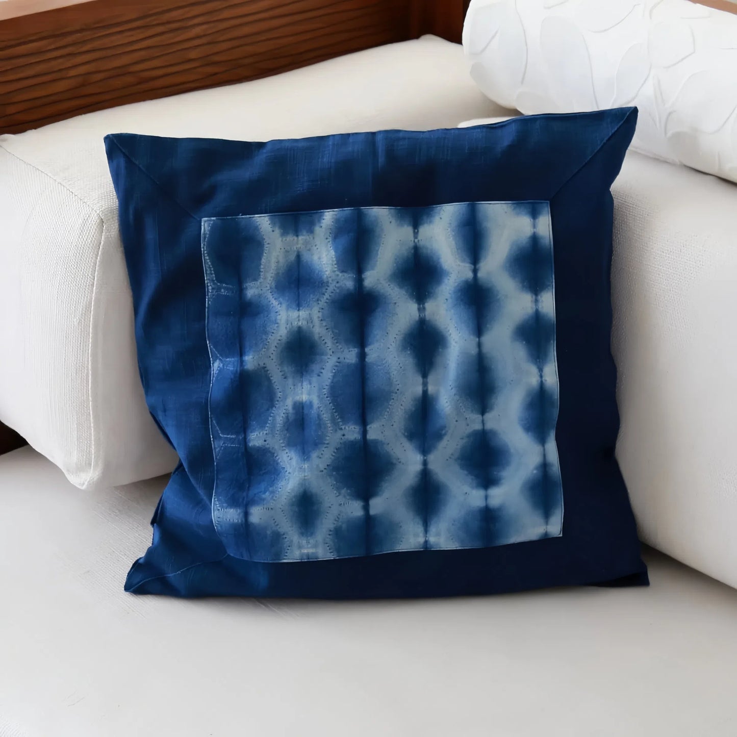 Handmade Indigo Plant-Dyed Pillow Cover