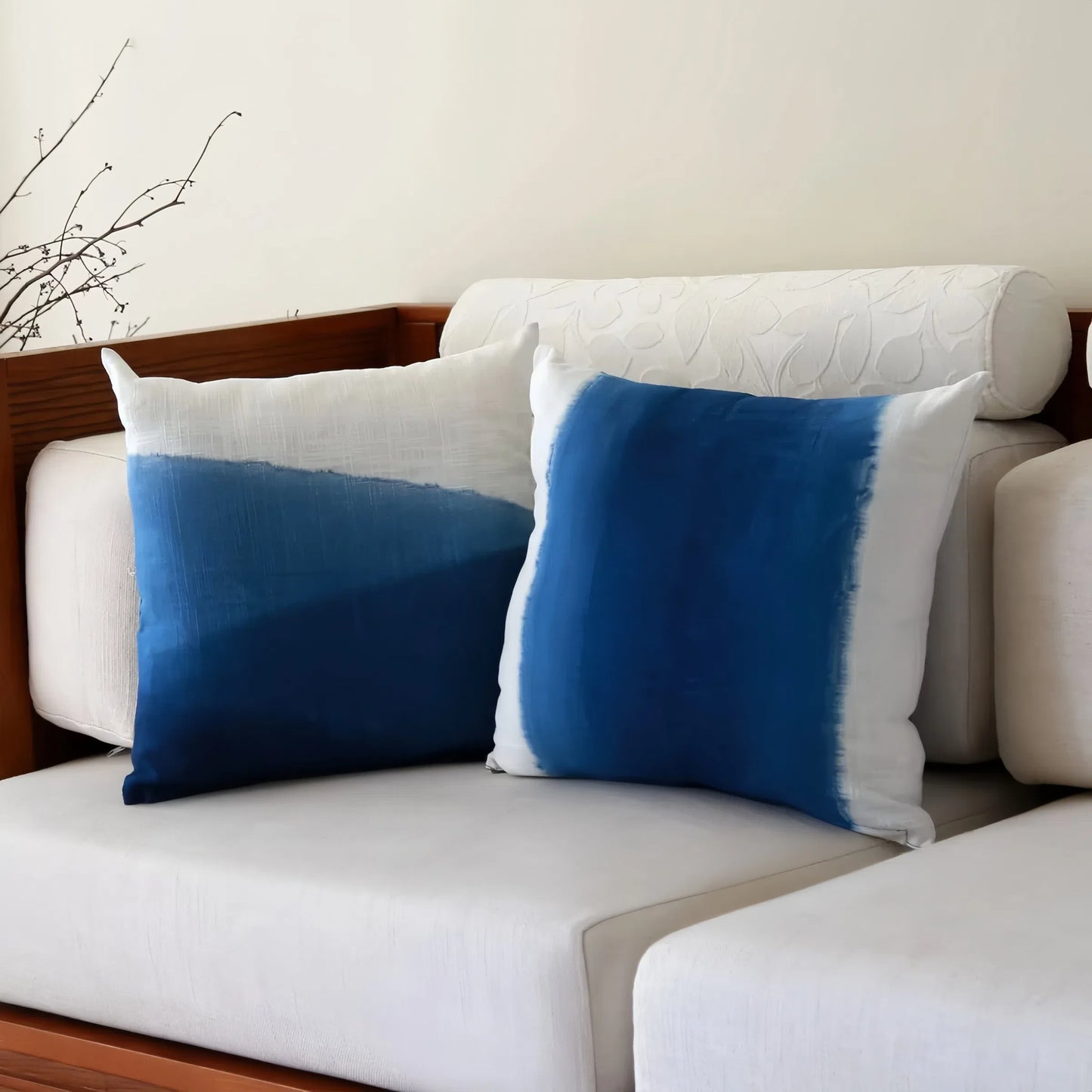 Handmade Indigo Plant-Dyed Pillow Cover