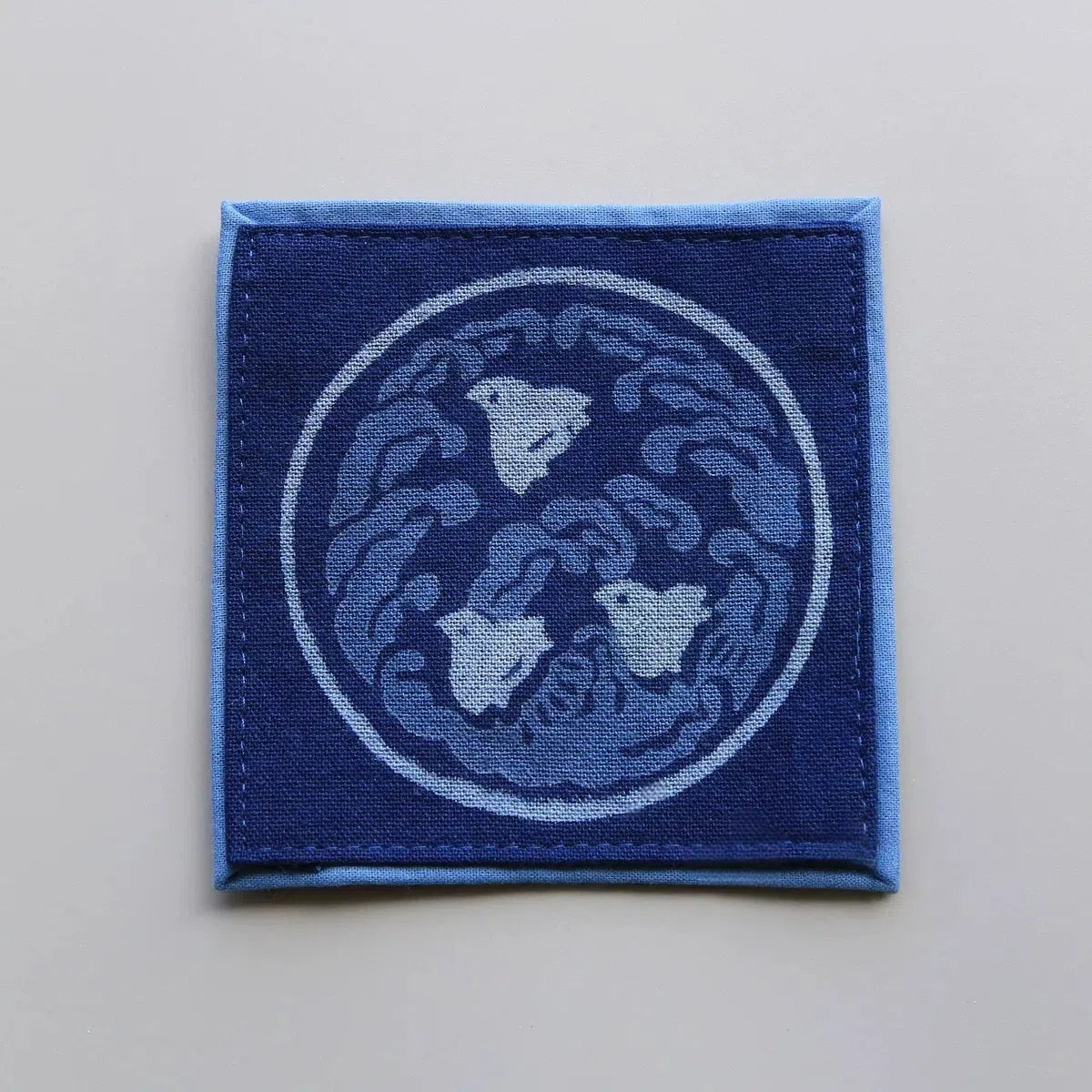 Handmade Deep Blue Tie-Dye Square Coaster