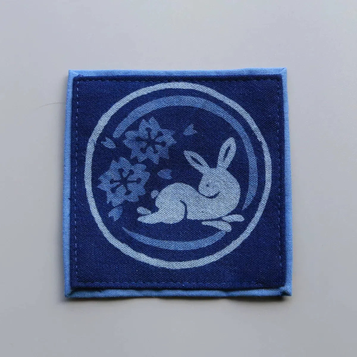 Handmade Deep Blue Tie-Dye Square Coaster