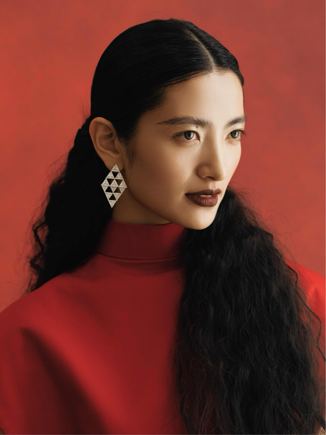 Handcrafted Miao Filigree Silver Earrings – “Rhombus”