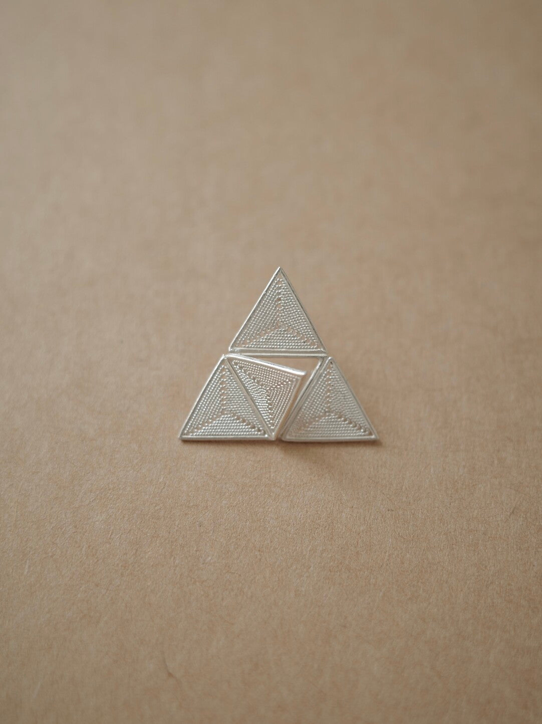 Handcrafted Miao Filigree Silver Earrings – “Triangle Tilt”