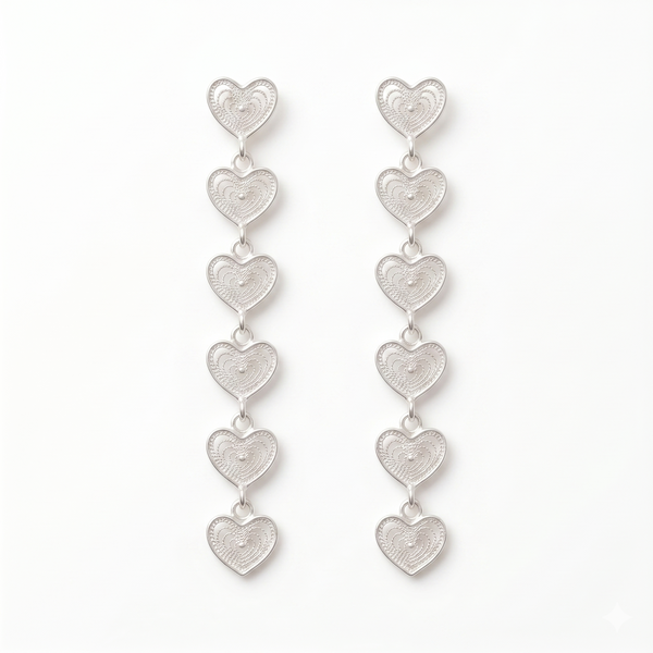Petite Heart Filigree Earrings
