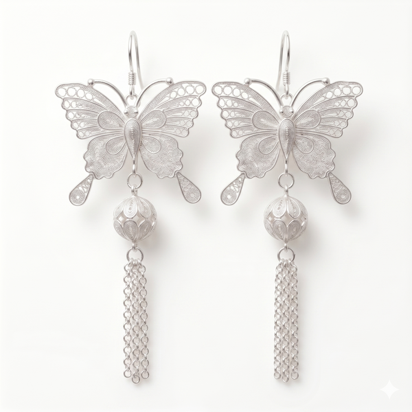 Twin Butterfly Drop Earrings