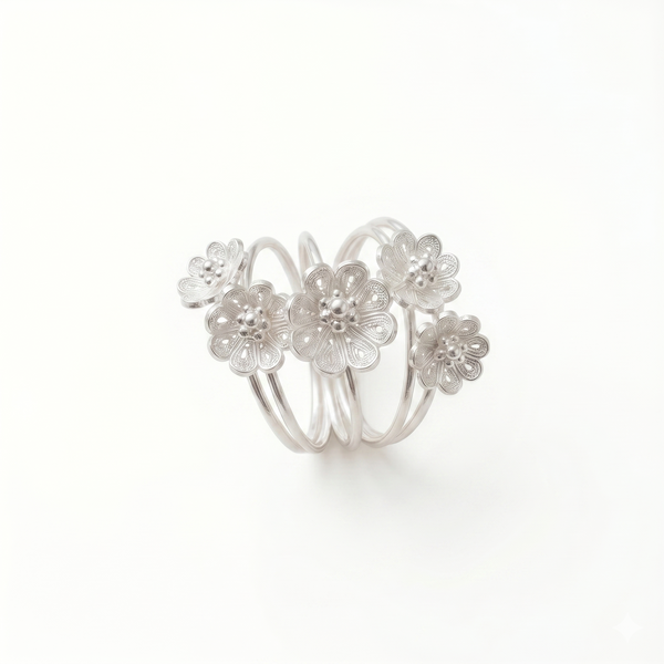 Five Blossom Kinetic Ring