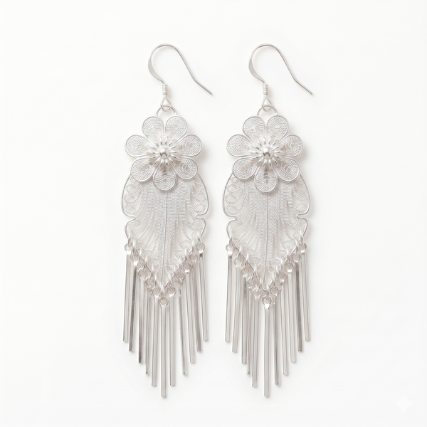 Indigo Cascade Fringe Earrings