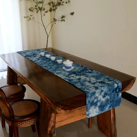 Handmade Plant-Dyed Indigo Table Runner