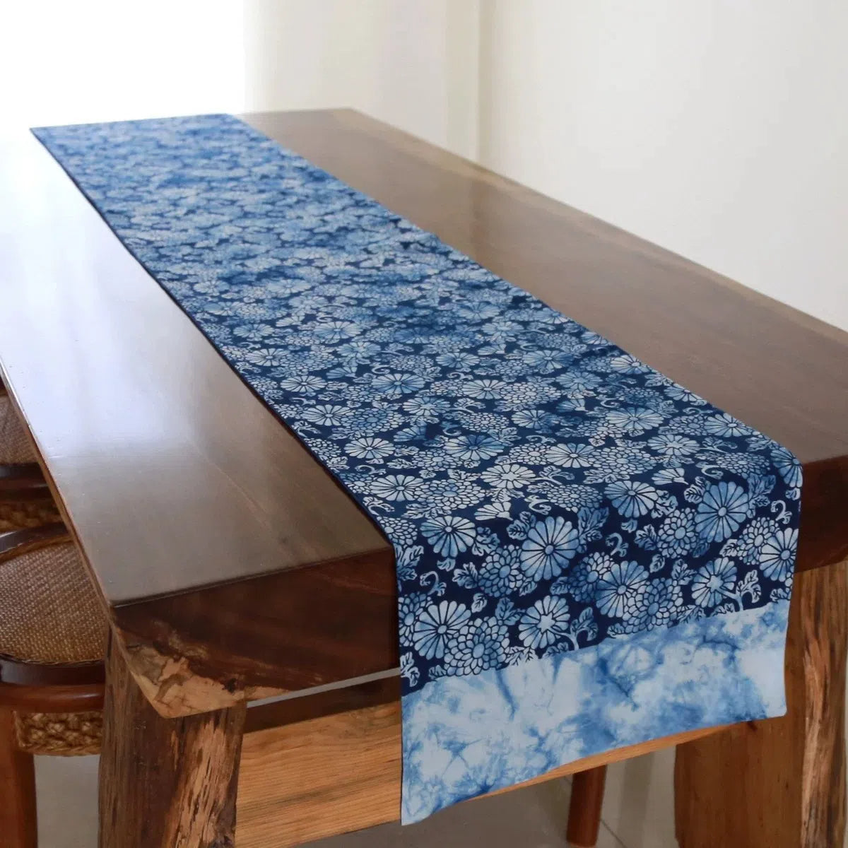 Handmade Plant-Dyed Indigo Table Runner