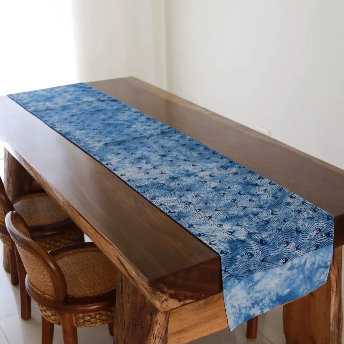 Handmade Plant-Dyed Indigo Table Runner