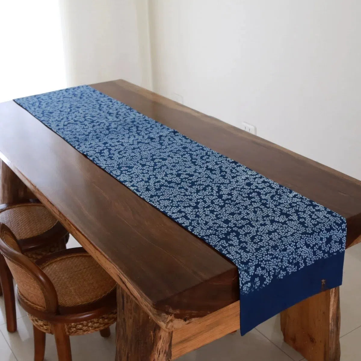 Handmade Plant-Dyed Indigo Table Runner