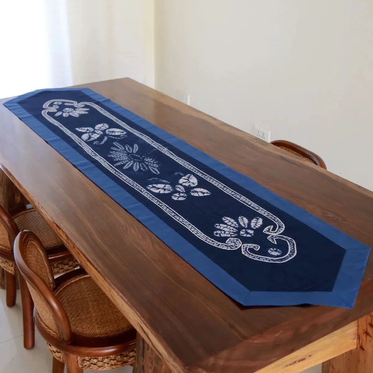 Handmade Plant-Dyed Indigo Table Runner
