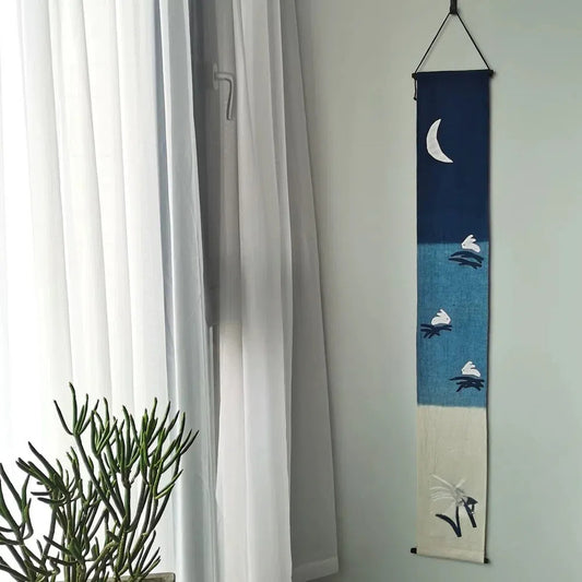 Handmade Cotton Linen Wall Hanging Boho Textile Art Decor