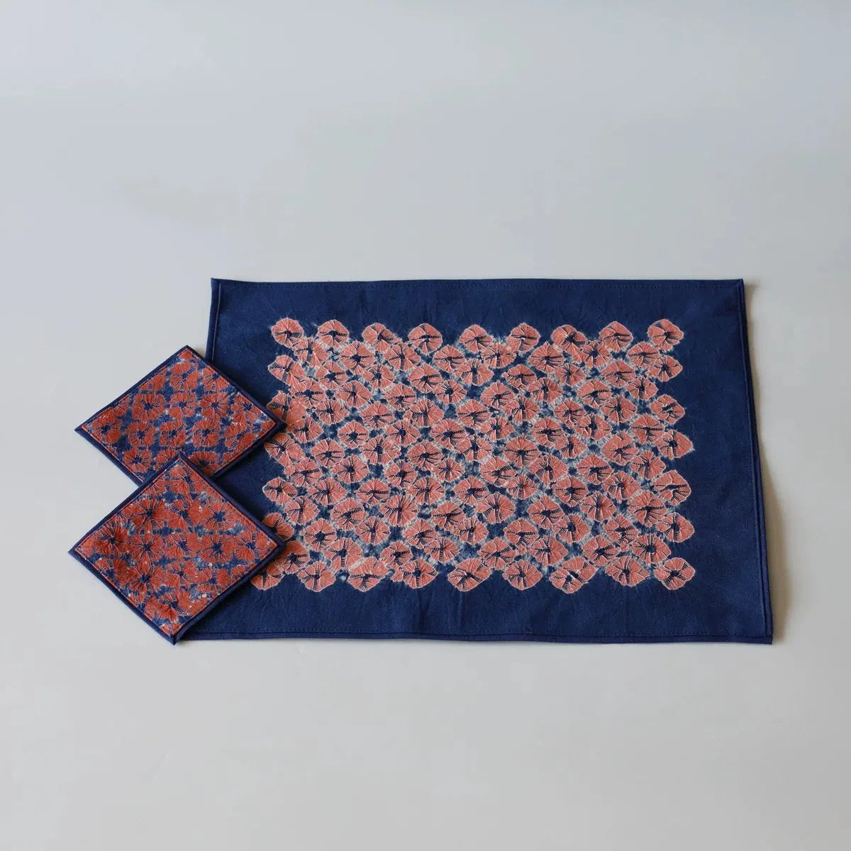 Handmade Square Tie-Dye Tea Mat Set