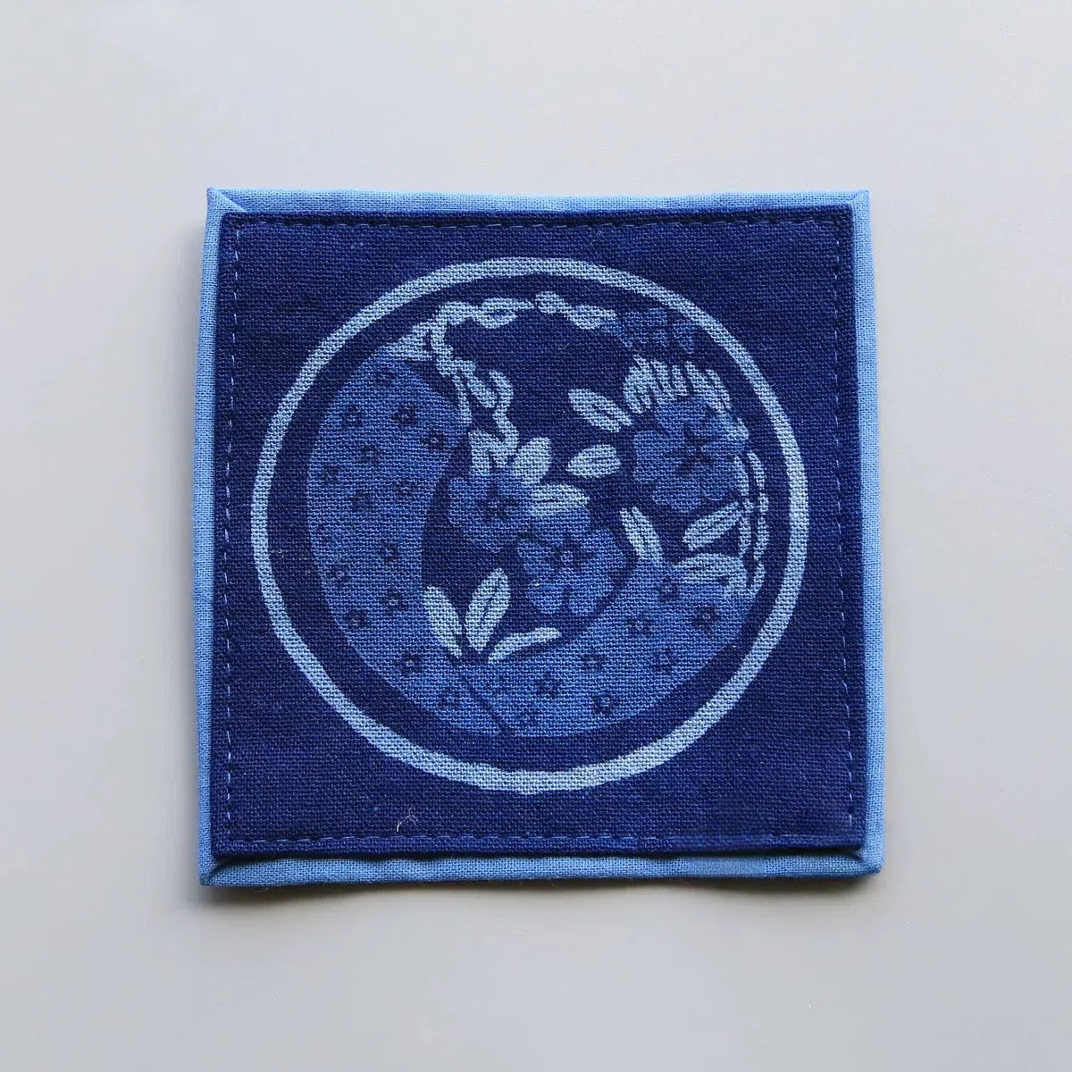 Handmade Deep Blue Tie-Dye Square Coaster
