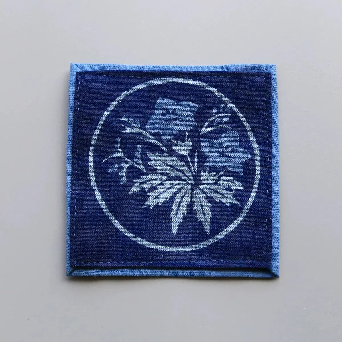 Handmade Deep Blue Tie-Dye Square Coaster