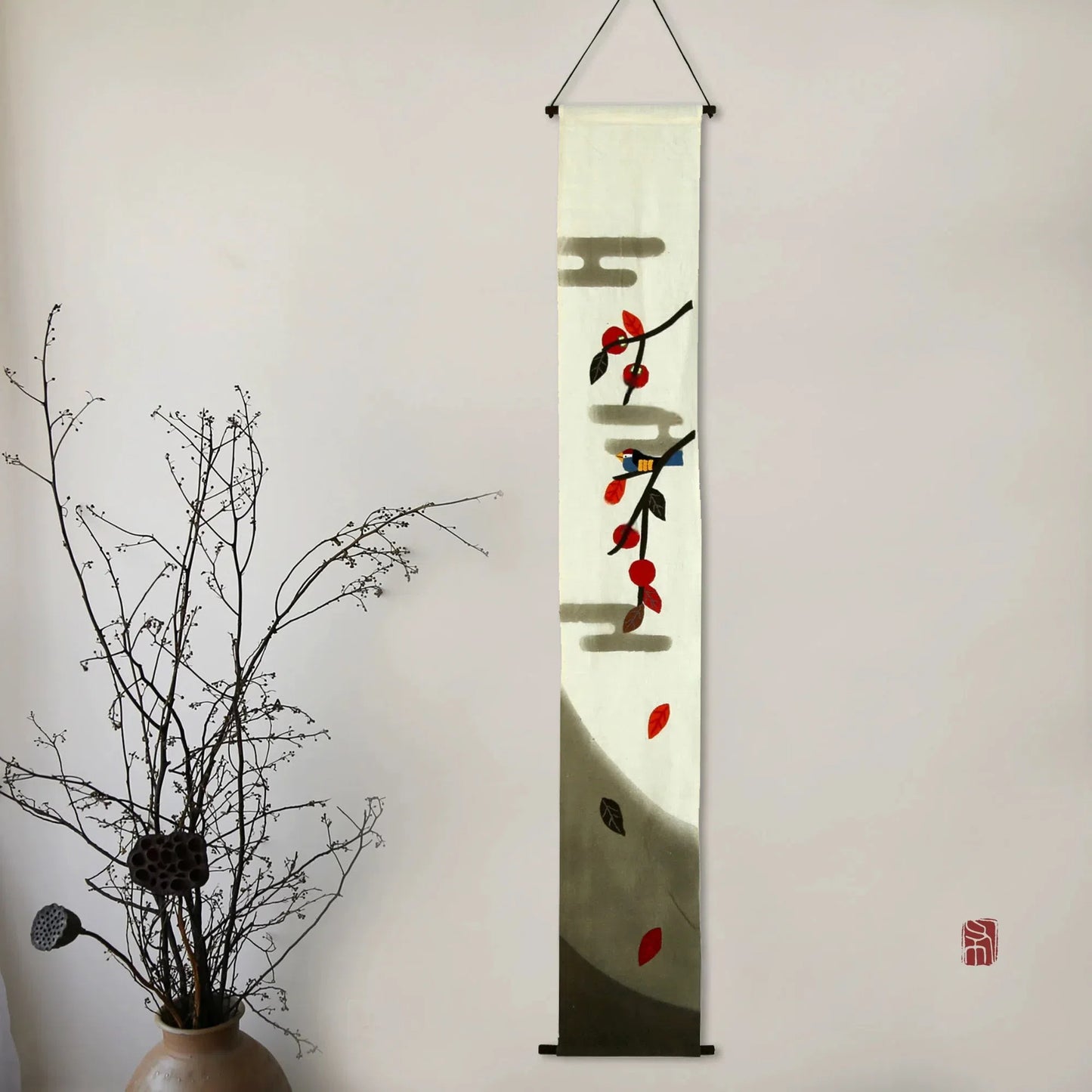 Handmade Cotton Linen Wall Hanging Boho Textile Art Decor