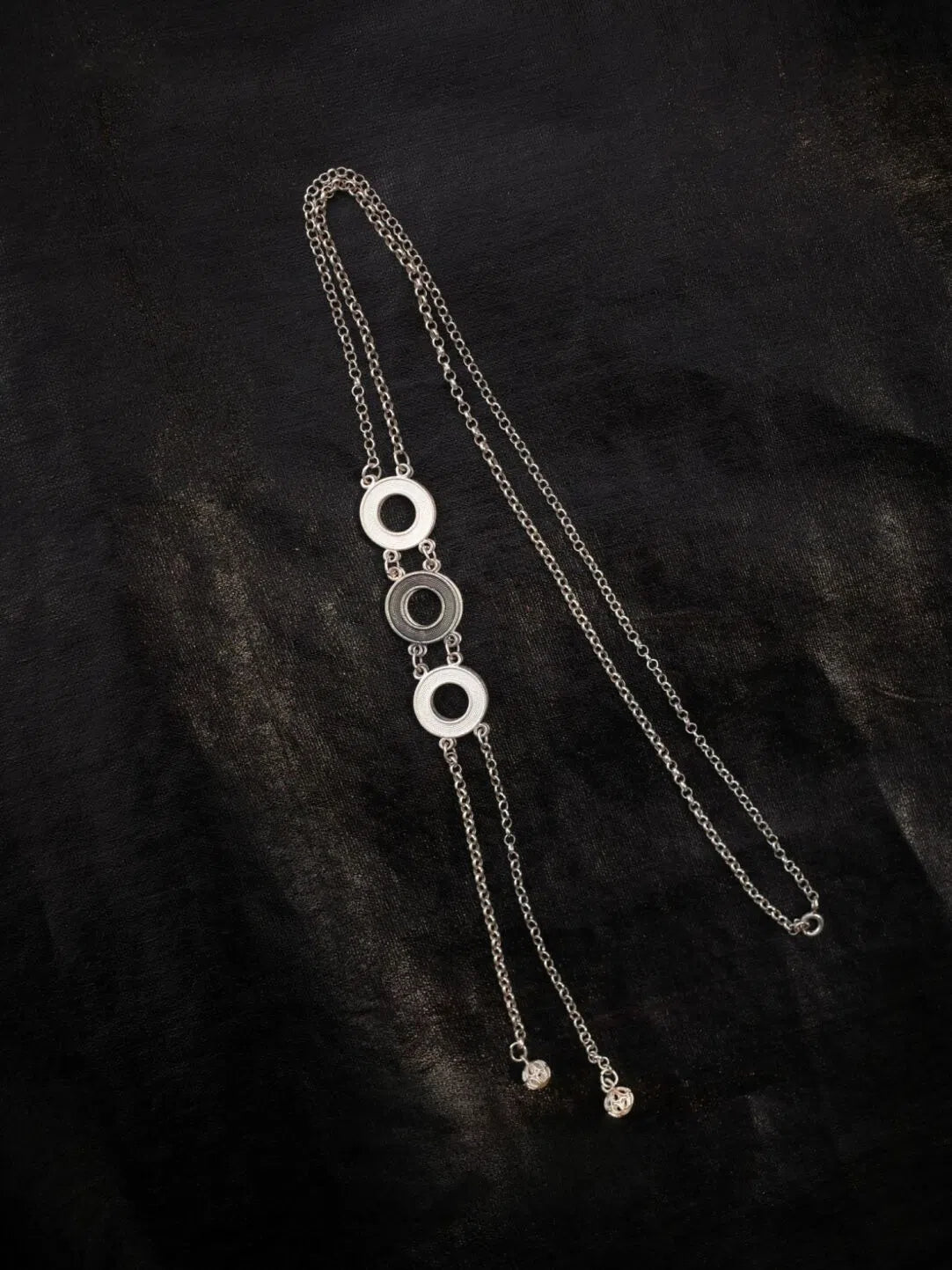 Black-and-White Grid Long Necklace from Atelier Azuree Quan Series