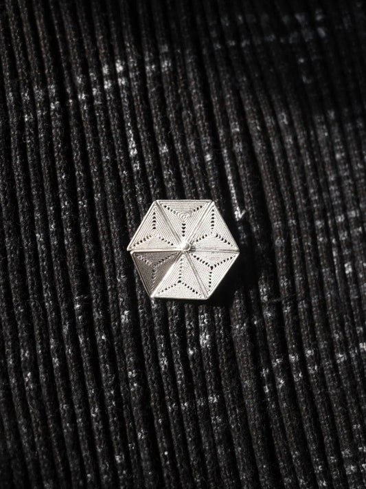 Handcrafted Miao Filigree Silver Earrings – “Snowflake”