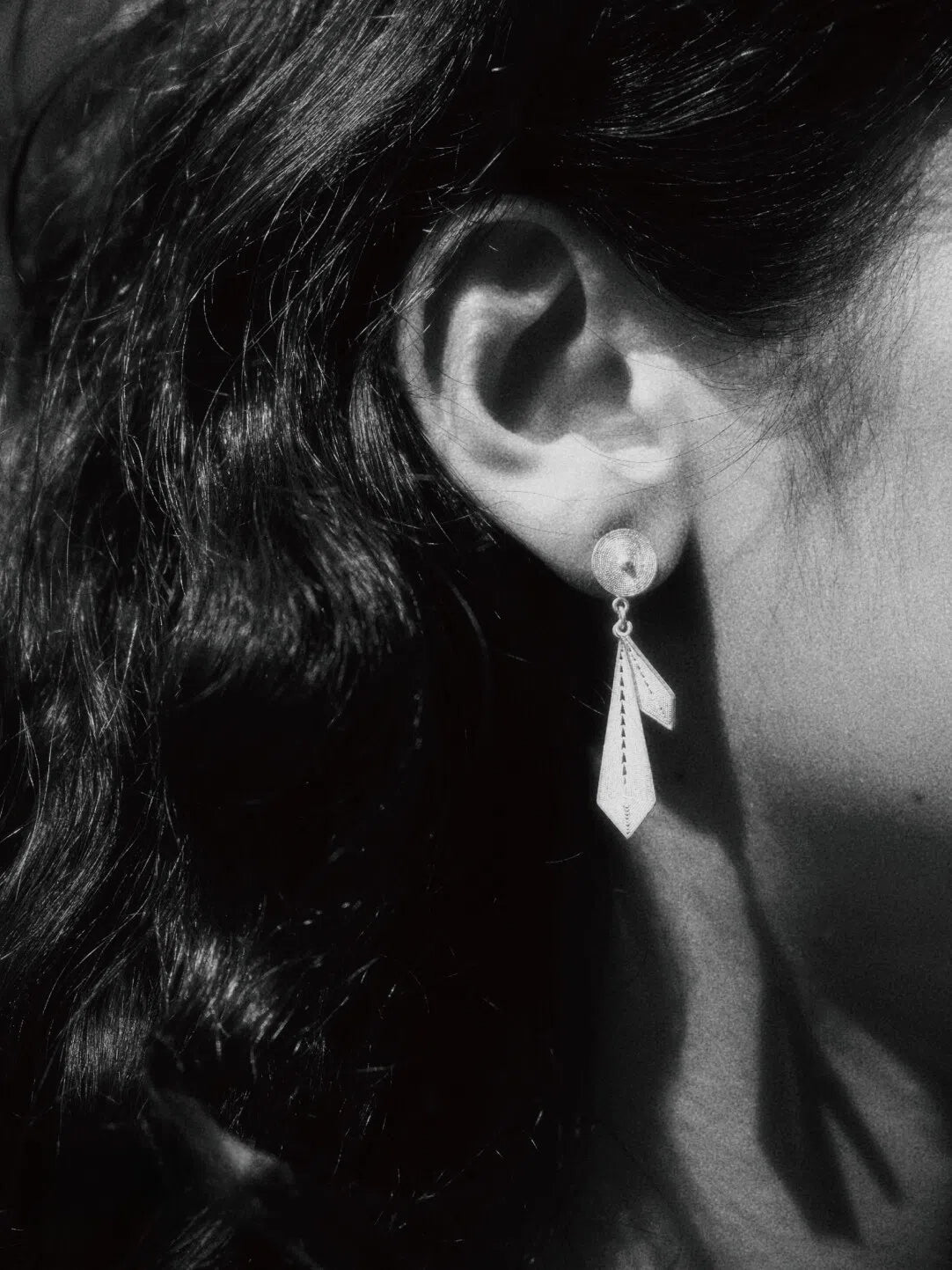 Handcrafted Miao Silver Earrings – “Silver Tie”
