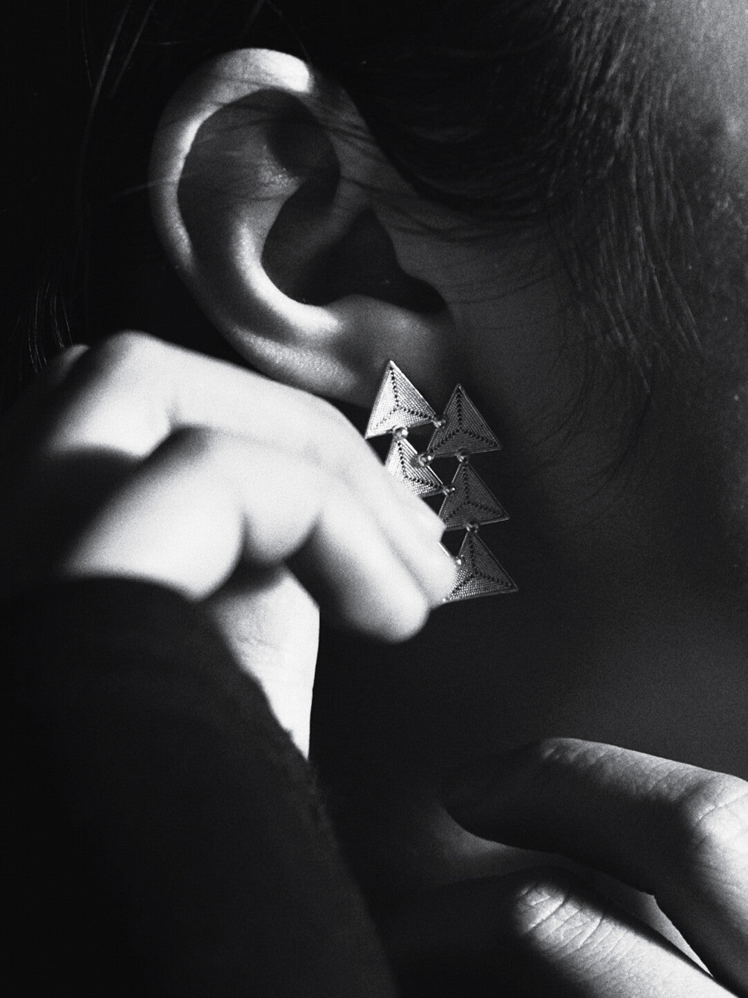 Handcrafted Miao Filigree Silver Earrings – “Arrow”