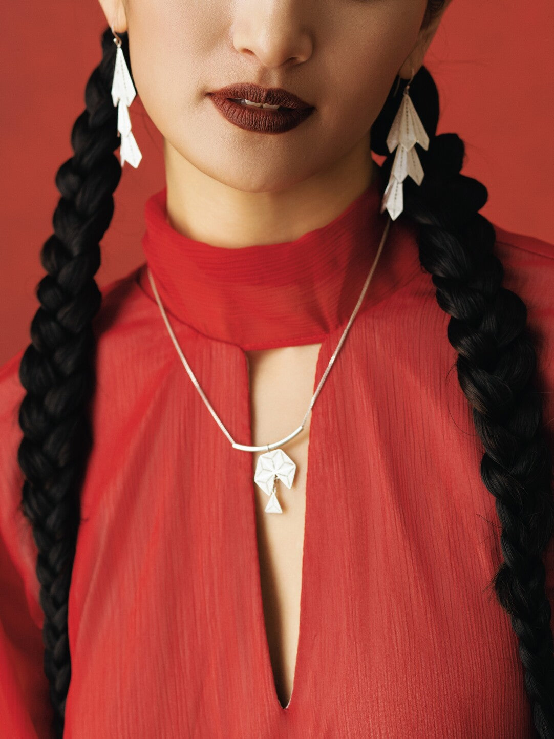 Handcrafted Miao Filigree Silver Necklace  – “Trinity Threads”