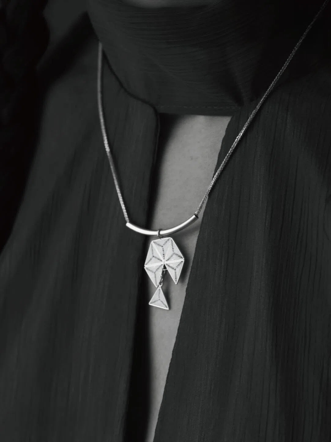 Handcrafted Miao Filigree Silver Necklace  – “Trinity Threads”