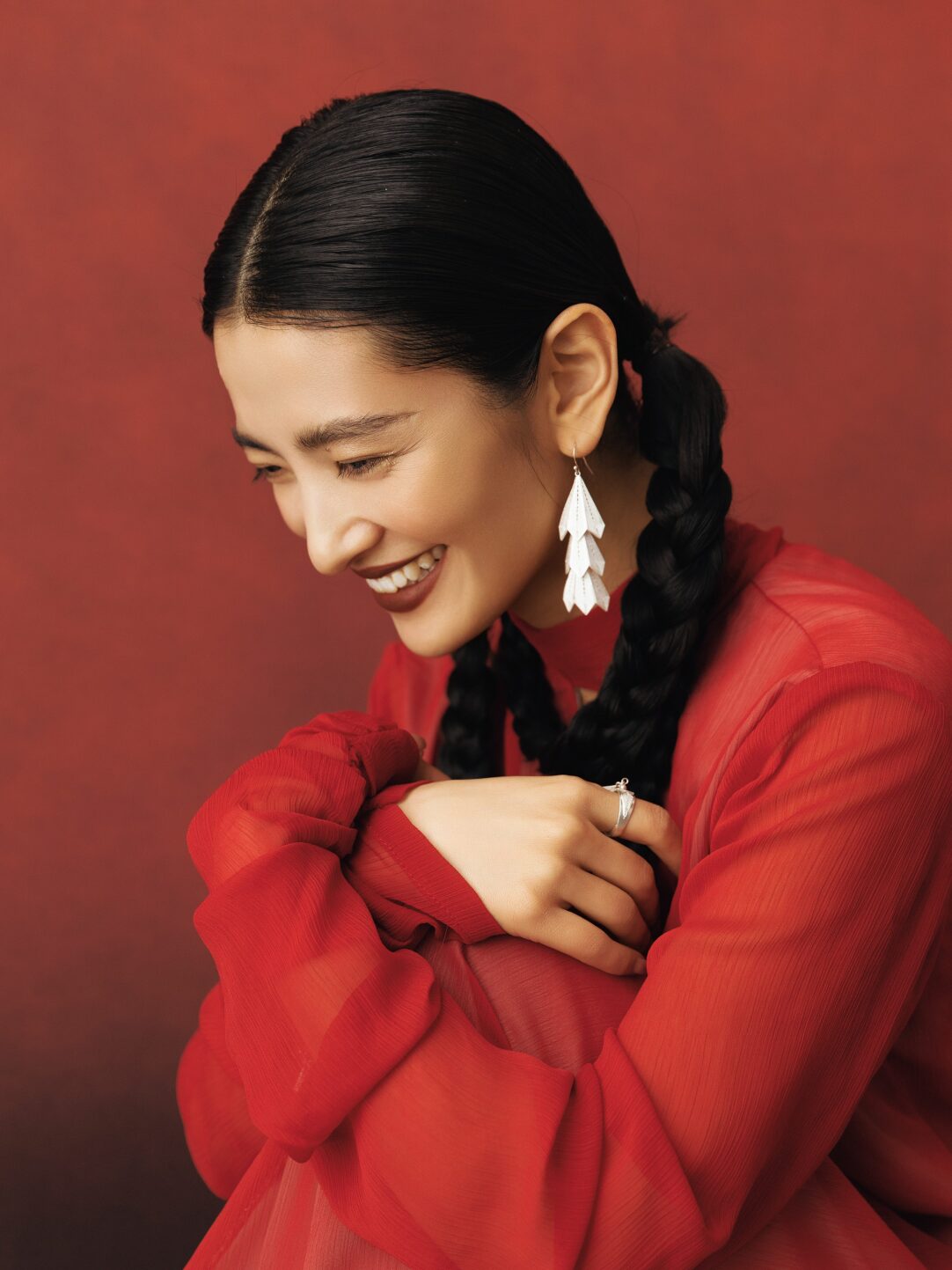 Handcrafted Miao Silver Earrings – “Paper Plane