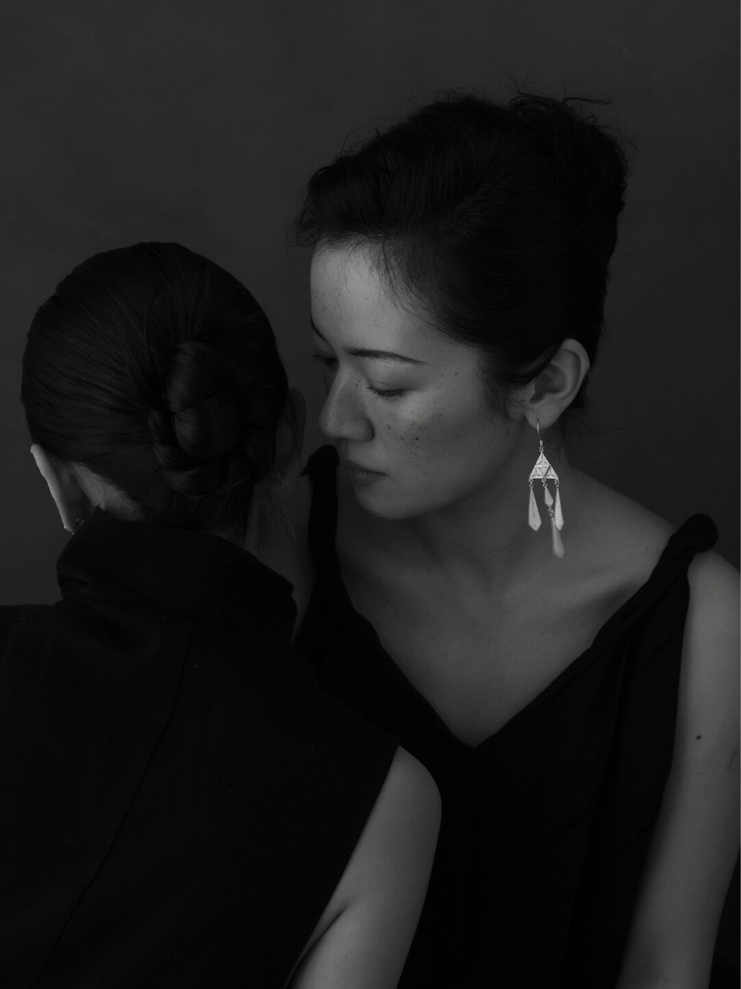Handcrafted Miao Filigree Silver  Earrings – “Umbrella Drop”